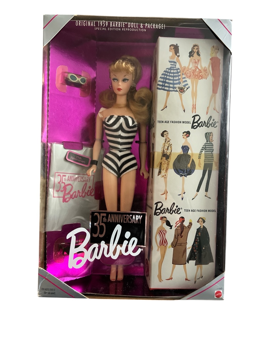Barbie 35th Anniversary Black & White Striped Swimsuit Doll/1993